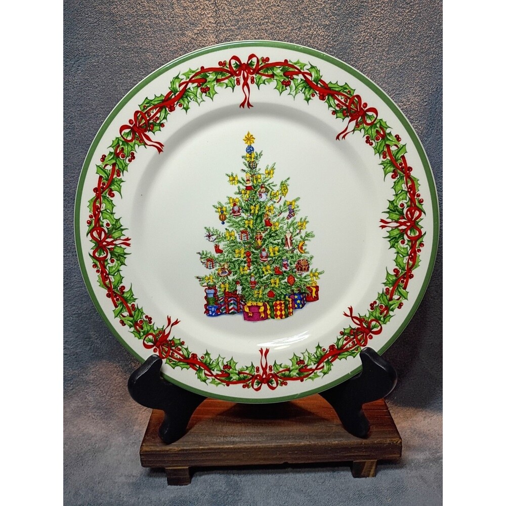 Christopher Radko Traditions Holiday Celebrations Set 4 Dinner Plates Christmas - Picture 3 of 10